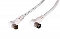 Шнур TV Plug - TV Jack 1.5м угловой бел. Rexant 18-0022