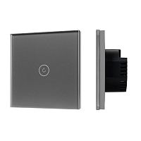Выключатель сенсорный 1-кл. СП SWT-OMALI-S01-ZB-GR 10А IP20 250В Zigbee стекло серебр. Arlight 050036