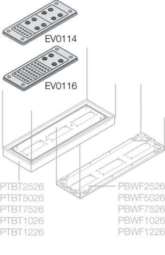 Фланец каб. на 34 ввода 214х90мм ABB EV0116