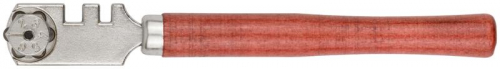 Стеклорез роликовый 6 роликов деревянная ручка FIT 16917
