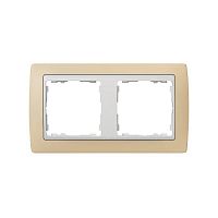 Рамка 2-м Simon82 пастель крем./бел. Simon 82621-31