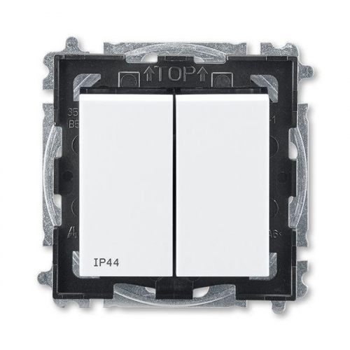 Выключатель 2-кл. Levit IP44 бел./дым. черн. ABB 2CHH595940A4062