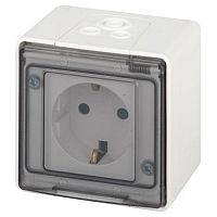 Розетка Эксперт 11-2502-01 2P+E IP55 шторки 16А-250В ОУ бел. Эра Б0063280