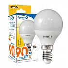 Лампа светодиодная P45 10Вт "Шар" 2700К Е14 230В тепл. бел. IONICH 1804