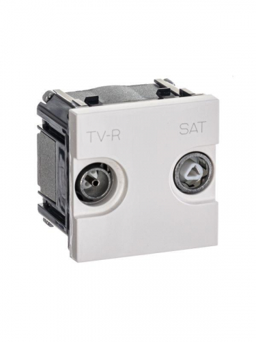 Розетка телевизионная одиночная TV/R/SAT 2мод. Zenit с накладкой бел. ABB 2CLA225130N1101 фото 2