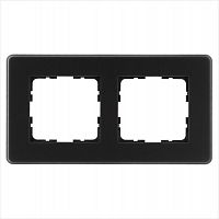 Рамка 2-м G-Glass закругленная стекло матов. черн. Jasmart G1002GB-RM