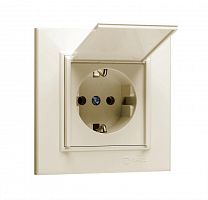 Розетка с/з и крышкой СП Karea 16А IP20 крем. Makel 56010029