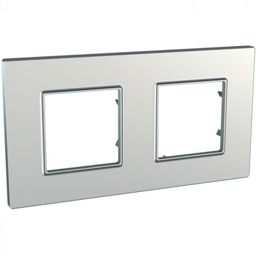 Рамка 2-м Unica quadro сереб. SchE MGU6.704.55