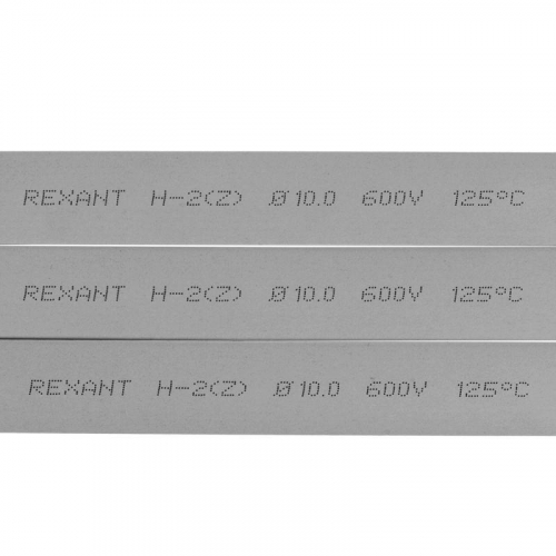 Трубка термоусадочная 10.0/5.0мм сер. 1м (уп.50шт) Rexant 21-0010 фото 2
