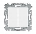 Выключатель кнопочный 2-кл. СП Levit IP20 бел./ледяной ABB 2CHH598745A6001