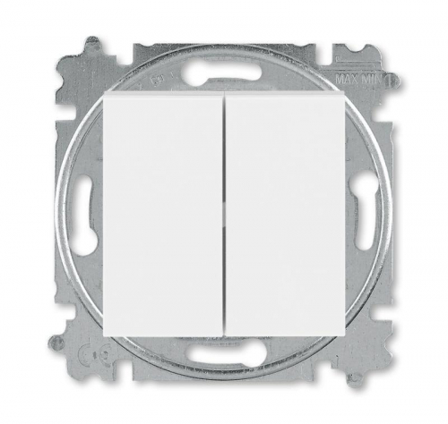 Выключатель кнопочный 2-кл. СП Levit IP20 бел./ледяной ABB 2CHH598745A6001