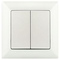 Переключатель 2-кл. СП Solo 4-107-06 10А 250В IP20 перламутр Intro Б0053614