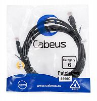 Патч-корд U/UTP кат.6 PC-UTP-RJ45-Cat.6-3m-BK 2xRJ45/8p8c неэкранир. PVC 3м черн. Cabeus 8666c