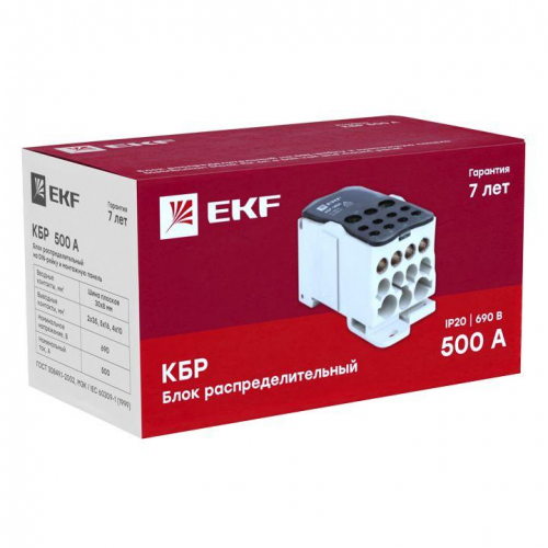 Блок распределительный КРОСС крепеж на панель и DIN КБР-500А EKF plc-kbr500 фото 8