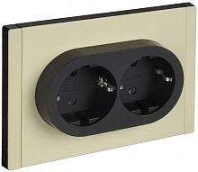Розетка 2-м СП FORTE&PIANO FP824M 16А IP20 с заземл. без защ. шторок безвинтовое крепление сл. кость IEK FP-R21-16-1-M-K41
