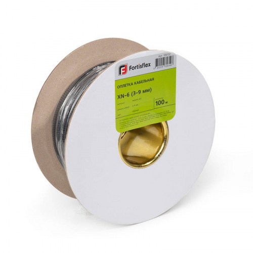 Оплетка кабельная XN-6 3-9мм черн. (уп.100м) Fortisflex 106102 фото 2