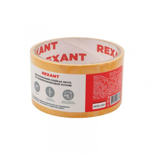 Скотч двухсторонний 48ммх5м полипропиленовая основа Rexant 09-6248 фото 3