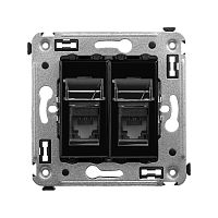 Розетка компьютерная 2-м СП Avanti "Черный квадрат" RJ45 кат.6 DKC 4402294