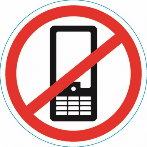 Наклейка запрещающий знак &quot;Использование мобильных телефонов запрещенно&quot; 150х150мм Rexant 56-0042 фото 2