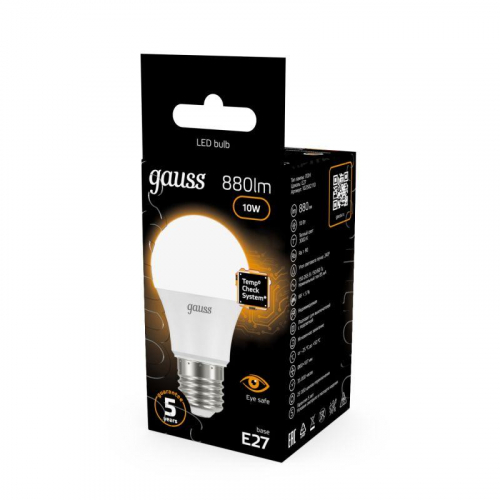 Лампа светодиодная Black 10Вт A60 грушевидная 3000К тепл. бел. E27 880лм GAUSS 102502110 фото 5
