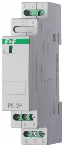 Реле промежуточное PK-2P (монтаж на DIN-рейке 35мм 220В 50Гц 2х8А 2 перекл.) F&F EA06.001.009