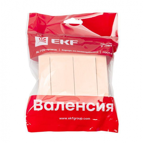 Выключатель 2-кл. СП Валенсия 10А IP20 крем. PROxima EKF EWV10-023-20 фото 2
