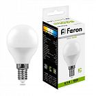 Лампа светодиодная LB-550 9Вт G45 шар 4000К E14 230В FERON 25802