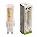 Лампа светодиодная LB-438 10Вт JCD 4000К G9 230В диммир. FERON 51742