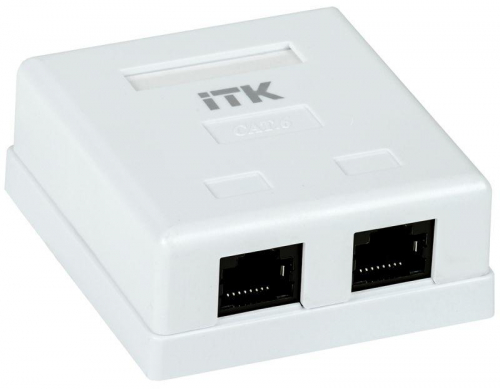 Розетка компьютерная 2-м ОП RJ45 кат.6 ITK CS2-1C6U-22