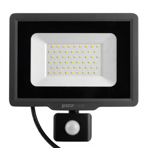 Прожектор светодиодный PFL-C3 SENSOR 50Вт 6500К IP65 ДО закален. прозр. стекло датчик движения инфракрасный Pro JazzWay 5026940A фото 2