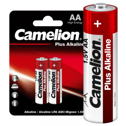 Элемент питания алкалиновый AA/LR6 1.5В Plus Alkaline LR6-BP2 BL-2 (блист.2шт) Camelion 1652 фото 2