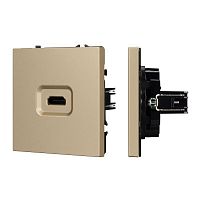 Механизм HDMI розетки SCT-NOBE-MHD1-SFPL-GD зол. песок Arlight 061843