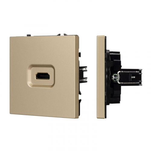 Механизм HDMI розетки SCT-NOBE-MHD1-SFPL-GD зол. песок Arlight 061843