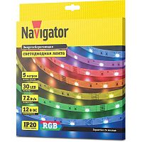 Лента светодиодная 80 299 NLS-5050RGB30-7.2-IP20-12V R5 (уп.5м) Navigator 80299