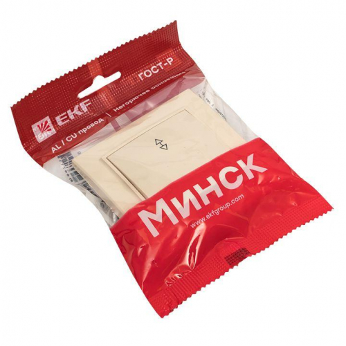 Переключатель проходной 1-кл. СП Минск 10А IP20 беж. EKF ERV10-025-20 фото 3