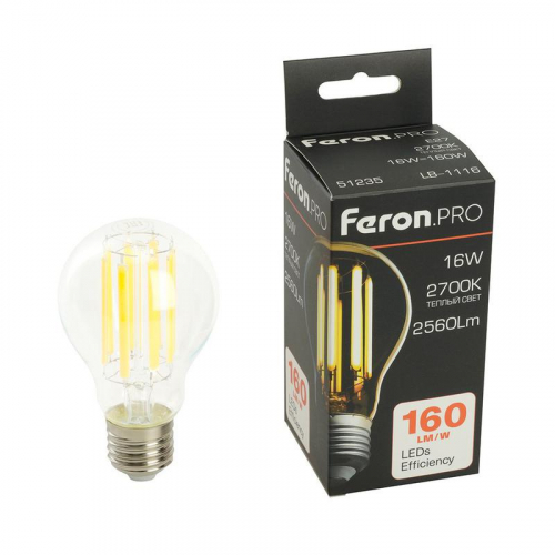 Лампа светодиодная LB-1116 16Вт 2700К E27 2560лм 175-265В FERON 51235
