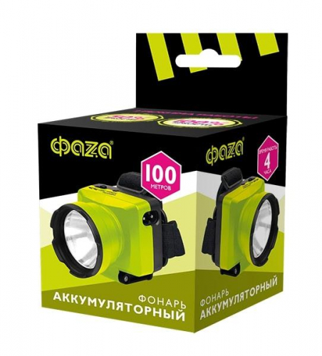 Фонарь аккумуляторный налобный AccuFH7-L1W-gn 1LED 1Вт IP20 70лм 2 режима: 100проц. 60мин/30проц. 240мин аккум. 0.4А.ч регулир. угол наклона зел. ФАZА 2857620 фото 2