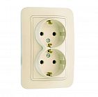 Розетка 2-м СП Lillium 16А IP20 с заземл. крем./крем. Makel 70282