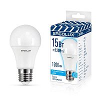 Лампа светодиодная LED-A60-15W-E27-4K 15Вт грушевидная матовая 4500К бел. E27 220-240В ЛОН ПРОМО Ergolux 13638