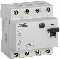 Выключатель дифференциального тока (УЗО) 4п 50А 300мА тип AC ВД1-63 GENERICA IEK MDV15-4-050-300