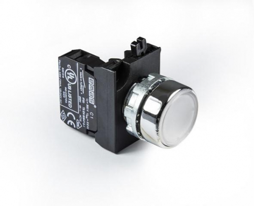 Кнопка нажимная круглая CM100DB (1НО) бел. EMAS CM100DB