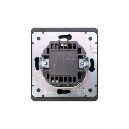 Выключатель 1-кл. СП ROUND MIELE 10А оникс Kranz KR-78-0705-3 фото 3