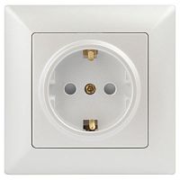 Розетка 1-м СП Solo 4-206-06 16А 250В IP20 2P+E Schuko с заземл. защ. шторки перламутр Intro Б0053686