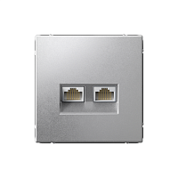 Розетка компьютерная 2-м ArtGallery RJ45 + RJ45 кат.5E механизм алюм. SE GAL000385