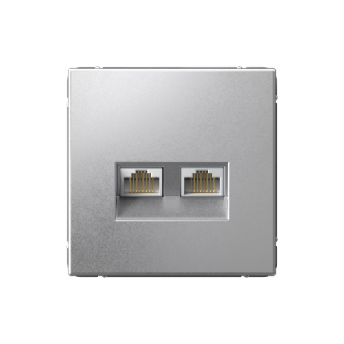 Розетка компьютерная 2-м ArtGallery RJ45 + RJ45 кат.5E механизм алюм. SE GAL000385
