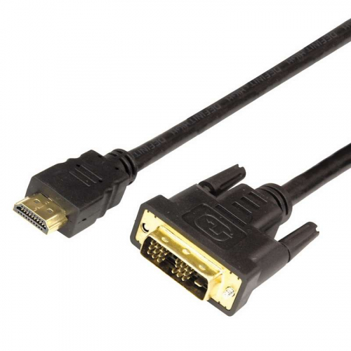 Шнур HDMI - DVI-D gold 3м с фильтрами Rexant 17-6305