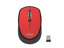 Мышь беспроводная оптическая 2.4 ГГц USB 4 кн., DPI: 800/1200/1600, питание АА 1 шт., красная, Windows XP/Vista/7/8/10, MacOS Filum FL-MW10-RD