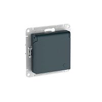 Розетка AtlasDesign 16А IP20 с заземл. защ. шторки с крышкой быстрозажим. клем. механизм изумруд SE ATN000846S