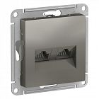 Розетка компьютерная 2-м AtlasDesign RJ45 кат.5E механизм сталь SE ATN000985