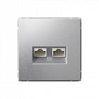 Розетка двойная компьютерная ArtGallery RJ45+RJ45 кат. 6A механизм алюм. SE GAL000388